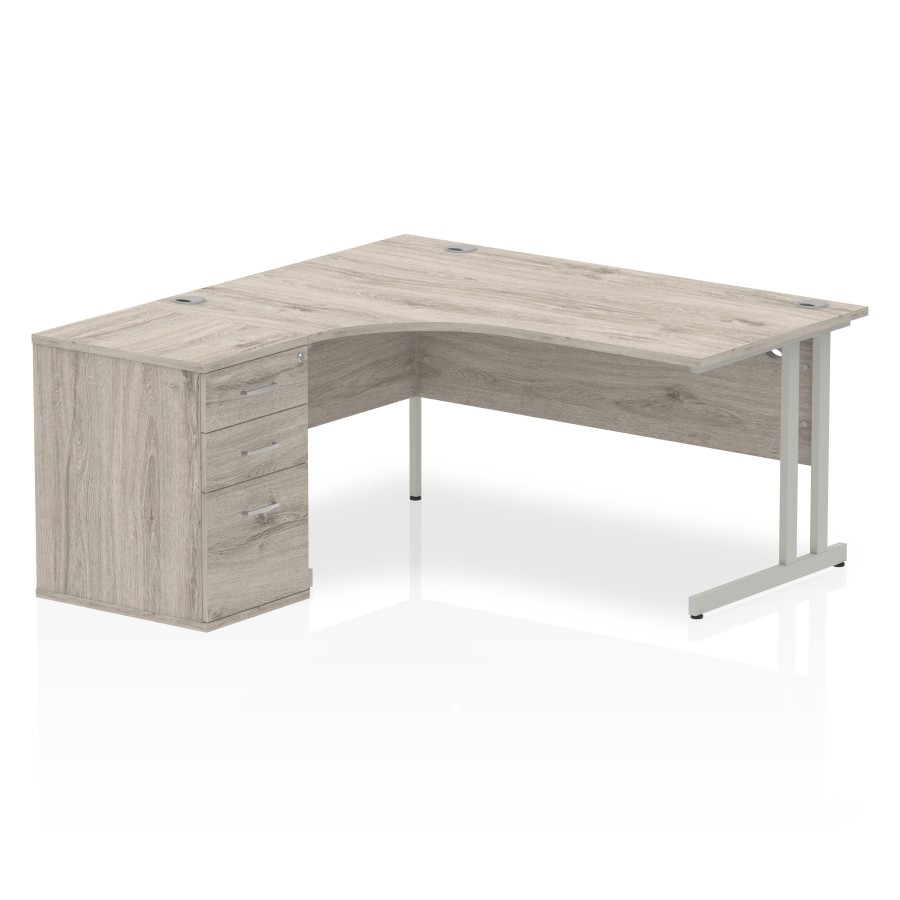 Grey wood clearance corner desk